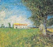 Vincent Van Gogh Farmhouse in a wheat field painting